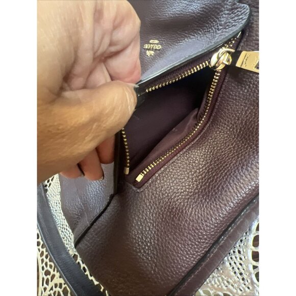 Coach Scout Hobo Pebbled Leather Deep Wine Purse Style E1505-34312 - Picture 10 of 16